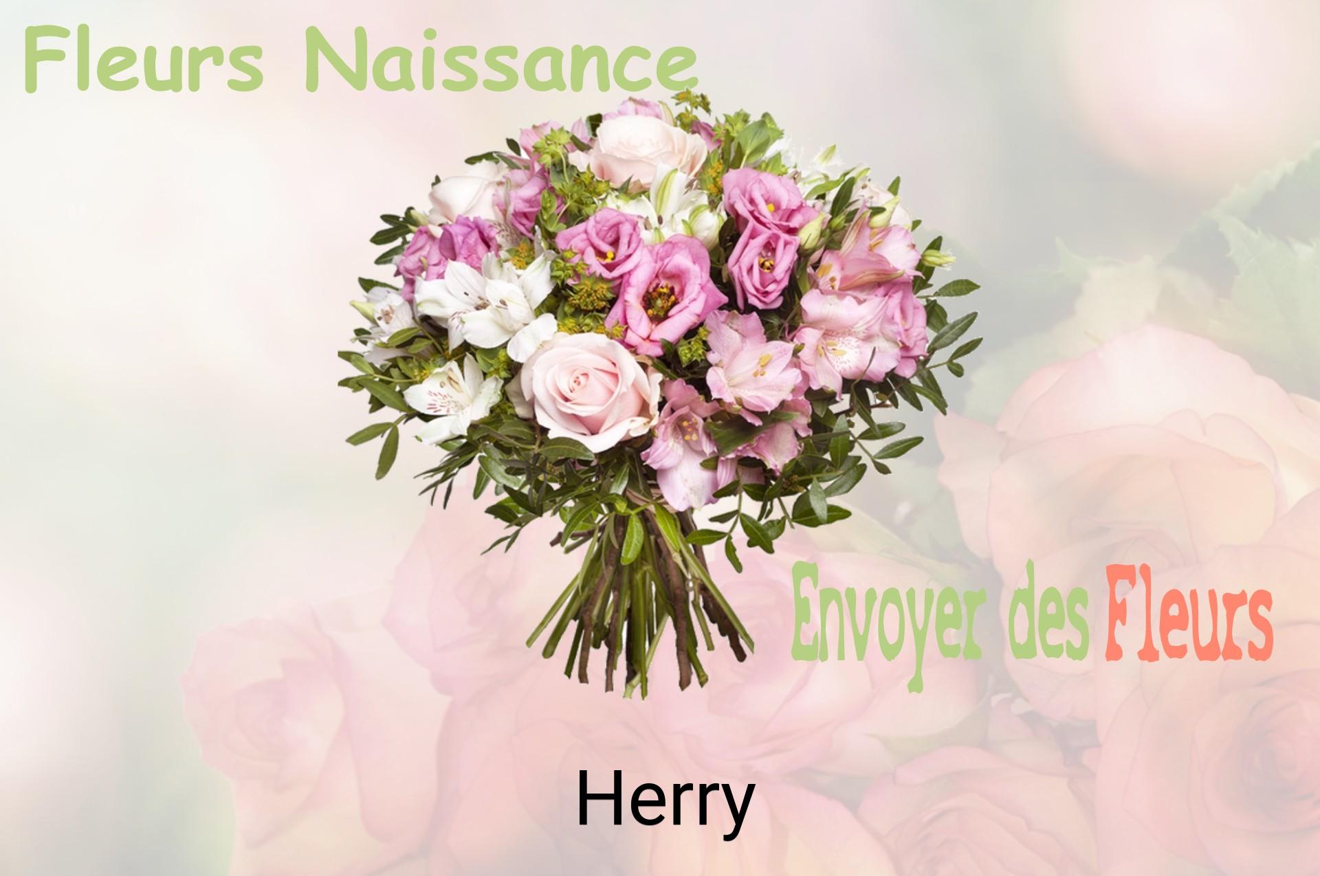 Bouquet de fleurs de naissance livré à Herry